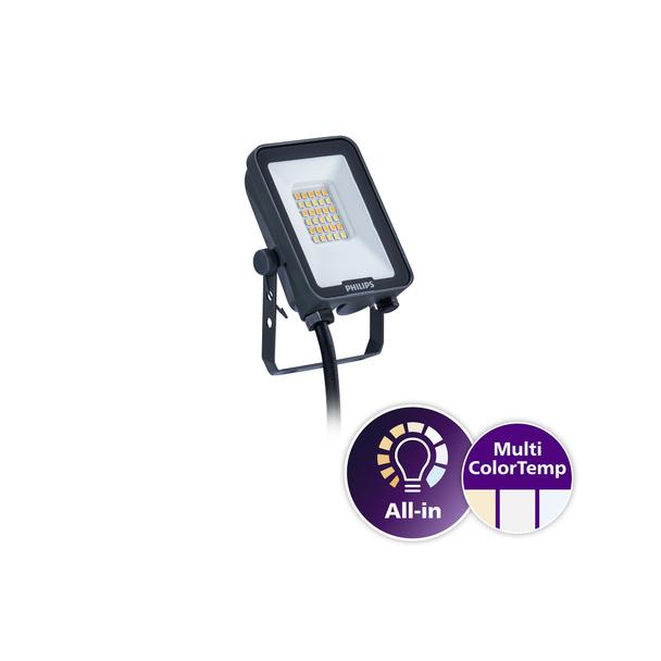 Naświetlacz LED Ledinaire BVP167 20W 2200/2400lm IP65 3000/4000/6500 K zmienna barwa światła 5 lat g 9,11402E+11 PHILIPS