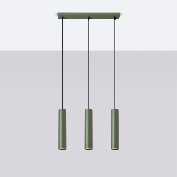 Sollux Lampa wisząca LAGOS 3L zielona oliwka SL.1486