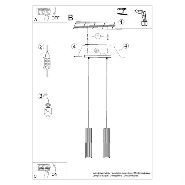 Sollux Lampa wisząca KARBON 2 beżowy SL.1593