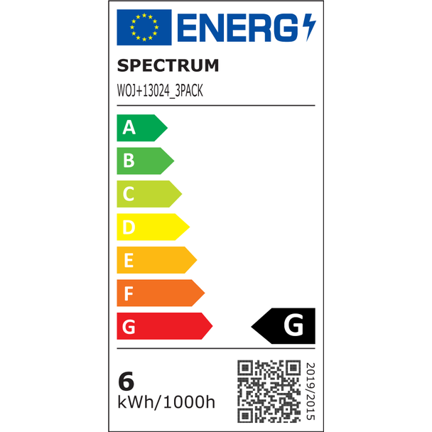 LED KULKA E-27 230V 6W WW SPECTRUM 3-PACK