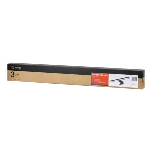 NORTES LED 18W, lampa nad lustro, 1600lm, 4000K, dł. 100 cm, aluminium, czarna AD-OM-6209L4/B ORNO