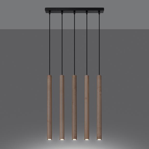 Sollux Lampa wisząca PASTELO 5L drewno SL.1269