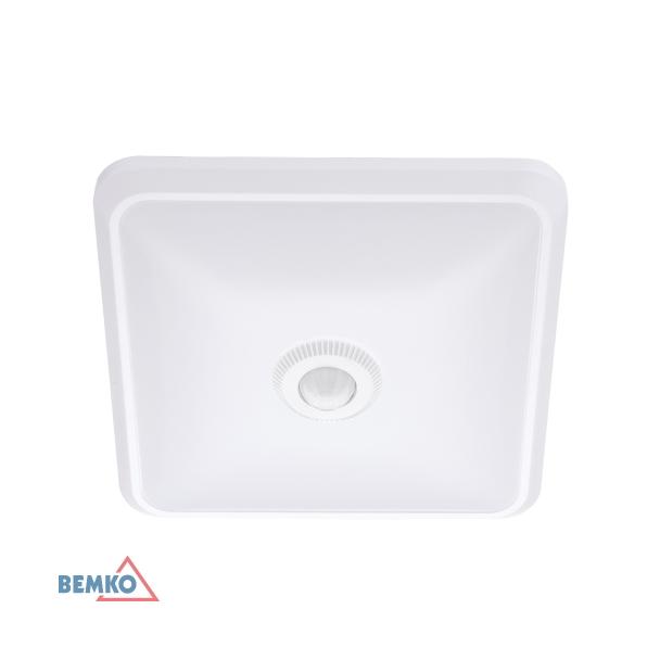 PLAFONIERA LED DORIA 12W 4000K 860LM IP20 KWADRAT CZ. PIR C38-ST58-124-PIR BEMKO