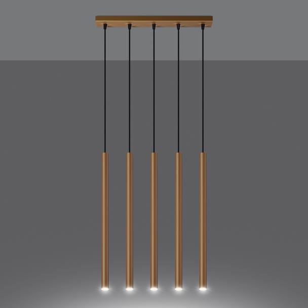 Sollux Lampa wisząca PASTELO 5L złota SL.1173