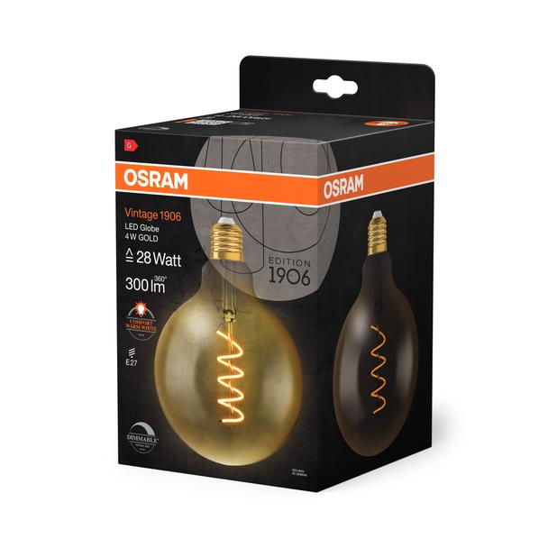 Lampa LED Vintage 1906 dim CL GLOBE125 Filament szkło przezroczyste GOLD 25 dim 4,5W 820 E27