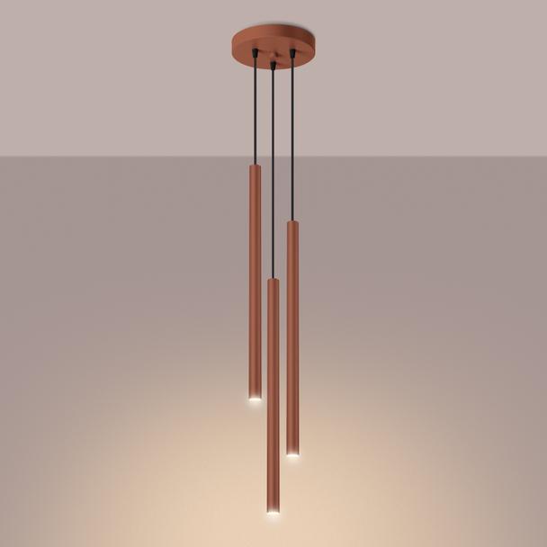 Sollux Lampa wisząca PASTELO 3P ochra czerwona SL.1527