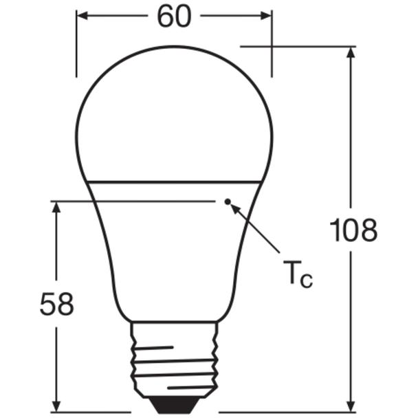 Lampa LED STAR+ CL A RGBWFR 60 dimmable via remote control 9,7W 827 E27