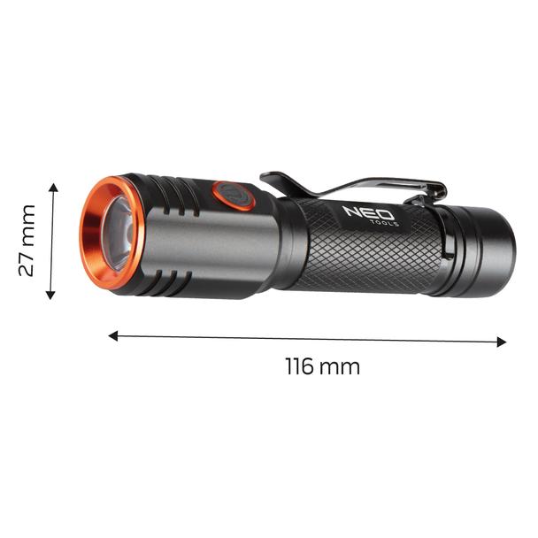 Latarka akumulatorowa USB C 2000 lm CHN LED NEO GTX 99-067 GTX Poland
