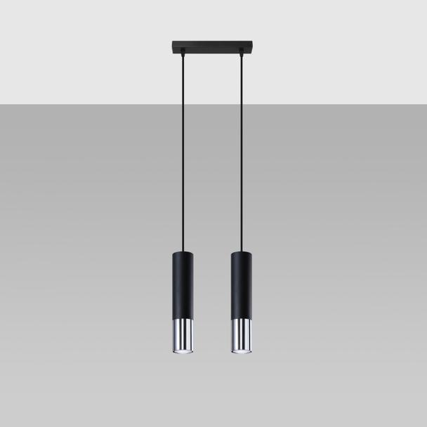 Lampa wisząca LOOPEZ 2 czarny/chrom