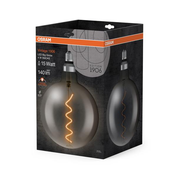 Lampa LED Vintage 1906 CL GLOBE200 Filament szkło przezroczyste SMOKE 12 non-dim 5W 818 E27
