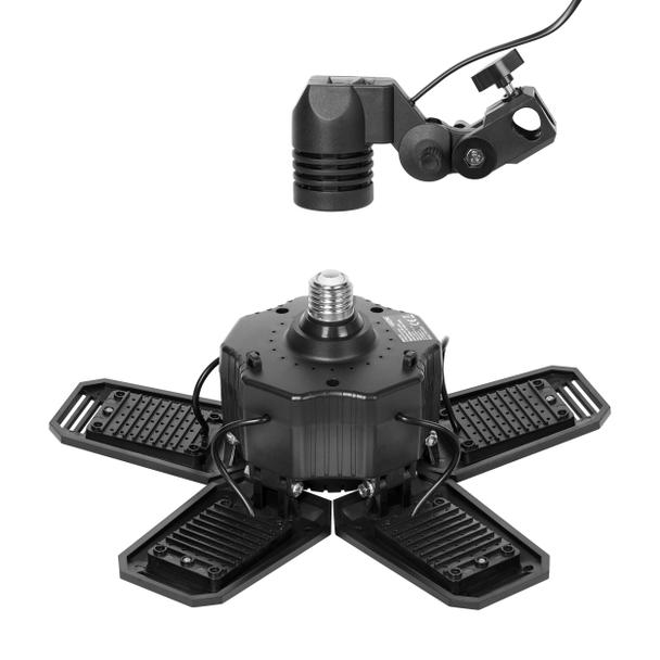 RIGEL LED zestaw: lampa warsztatowa składana 5-skrzydłowa 55W + statyw + adapter AD-NL-6516 ORNO