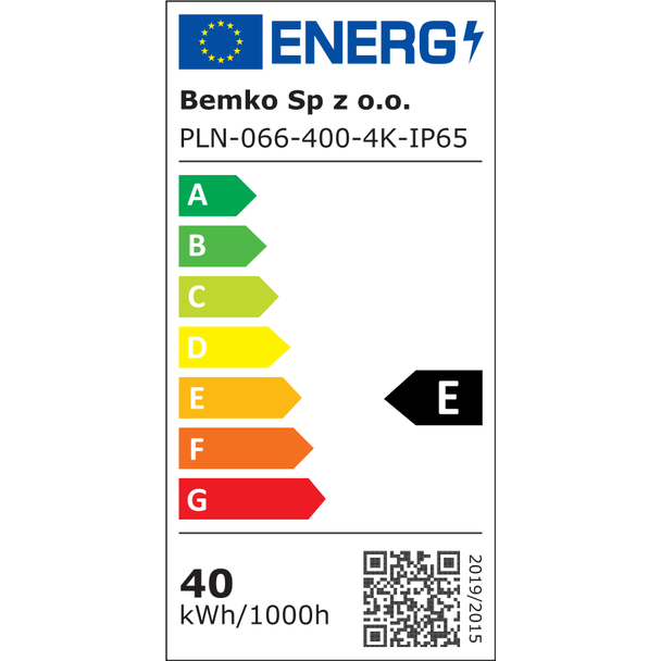 PANEL LED NEMO 40W 4000K 4400LM IP65 60x60 BIAŁY PZH C71-PLN-066-400-4K-IP65 BEMKO