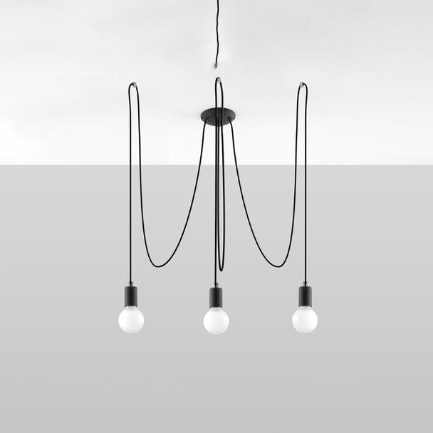 Sollux Żyrandol EDISON 3 czarny SL.0370