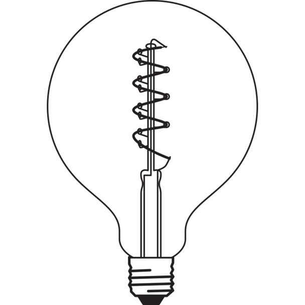 Lampa LED Vintage 1906 CL GLOBE125 Filament szkło przezroczyste GOLD 27 non-dim 5W 820 E27