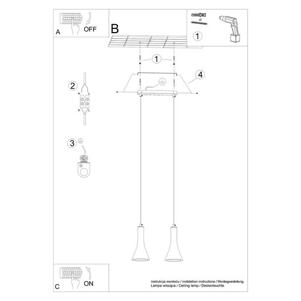 Sollux Lampa wisząca REA 2 beton SL.1224