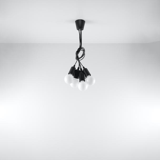 Sollux Lampa wisząca DIEGO 5 czarna SL.0574