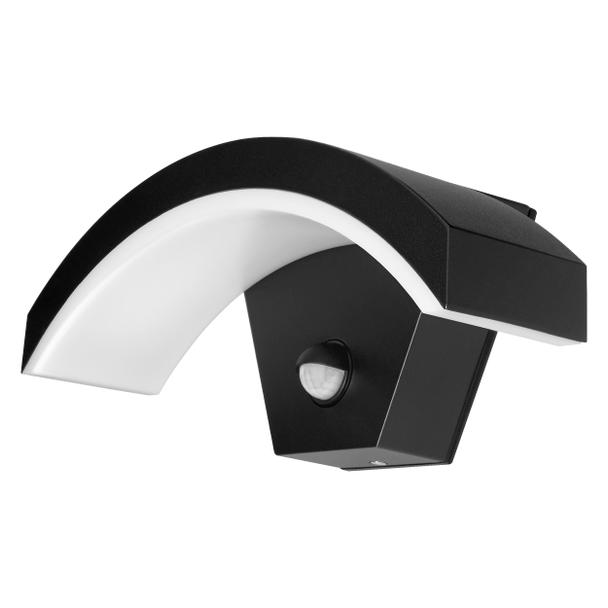 PILEA LED 9W, lampa ogrodowa z czujnikiem PIR, 700lm, IP54, 4000K, czarna AD-OP-6572BLPMR4 ORNO