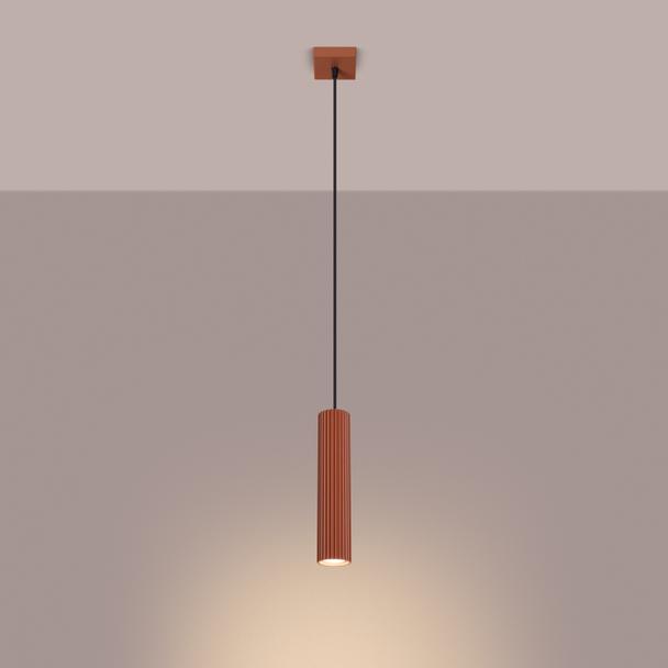 Sollux Lampa wisząca KARBON 1 ochra czerwona SL.1630