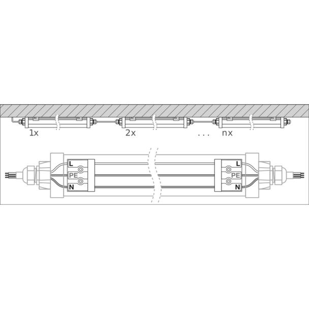Oprawa DAMP PROOF LED COMPACT 1500 55W 6500K GR IP66