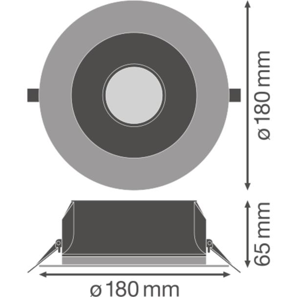 Oprawa DOWNLIGHT PFM DN155 14W 830 WT IP54 UGR19