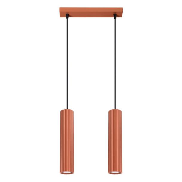 Sollux Lampa wisząca KARBON 2 ochra czerwona SL.1631
