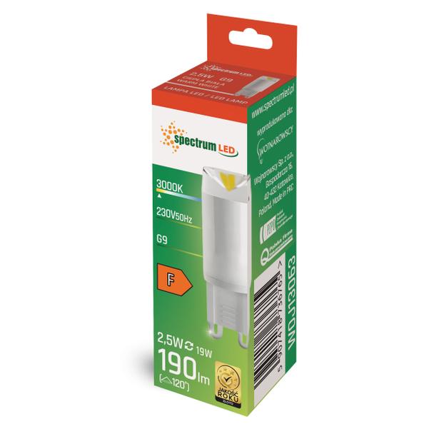 LED G9 230V 3W WW mleczna