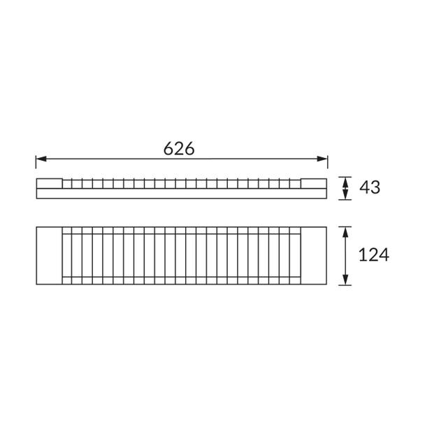 Oświetleniowa oprawa liniowa POGO LED 2x18W GRILL 03684 IDEUS