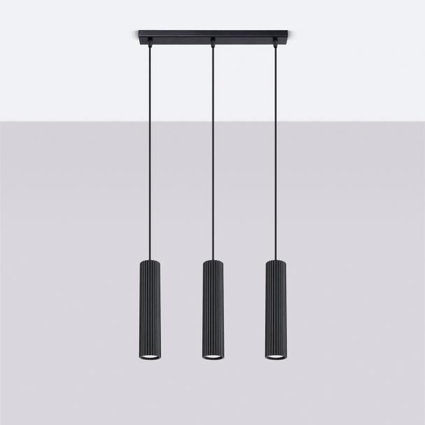Sollux Lampa wisząca KARBON 3L czarny SL.1575