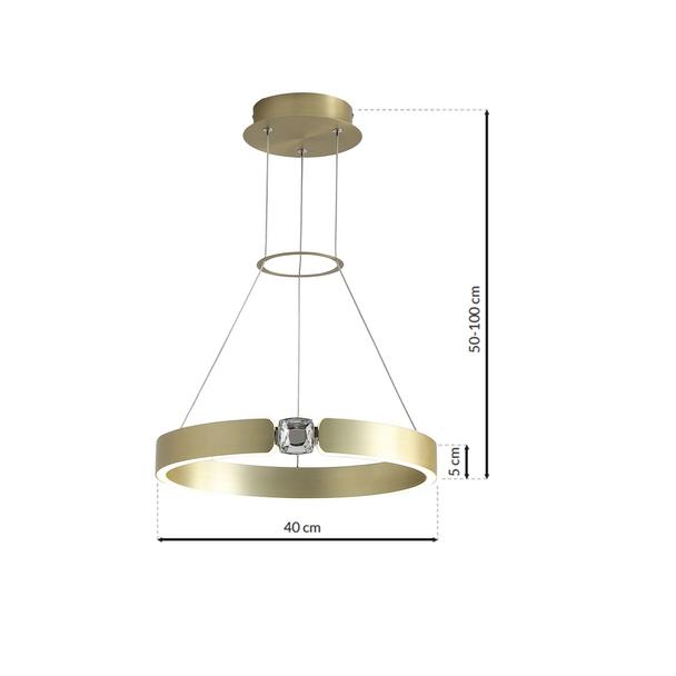 lampa wisząca LED Sirius 26W 1300lm 4000K złota ML6186 Milagro