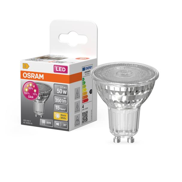 Lampa LED STAR+ non-dim Spot PAR16 Glass 50 3,7W/827 GU10
