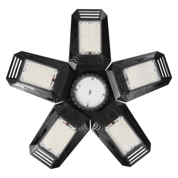 RIGEL LED, lampa warsztatowa składana 5-skrzydłowa, E27, 55W, 6500K, 4950lm WL-10 ORNO