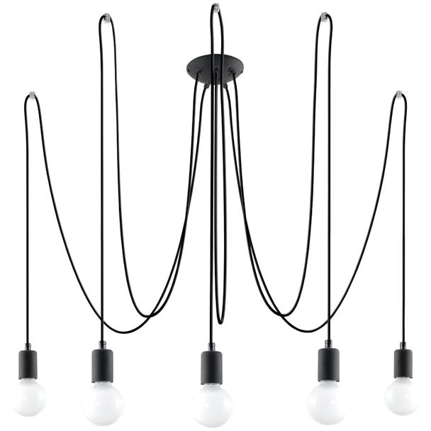 Żyrandol EDISON 5 czarny