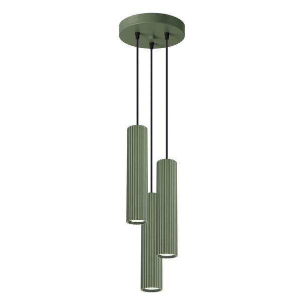 Sollux Lampa wisząca KARBON 3P zielona oliwka SL.1614