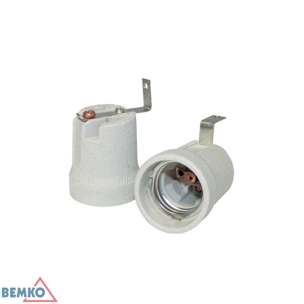 OPRAWKA CERAMICZNA E27 Z UCHWYTEM L E15-E27-F519L BEMKO