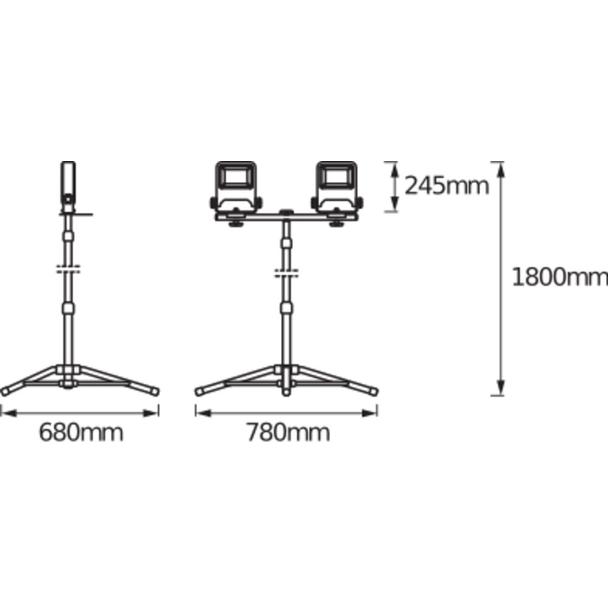 Oprawa LED WORKLIGHT TRIPOD 2x50 W 4000 K