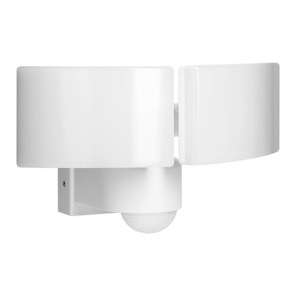 TOS DUO LED 2x20W podwójny naświetlacz ogrodowy z czujnikiem ruchu PIR 2x1600lm IP65 4000K neutralna biel PC biały AD-NL-6603WLR4 ORNO