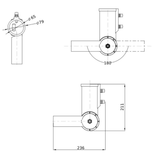 Adapter do oprawy ECO AREA 48/60 ADJUST ANGLE ADPT GR