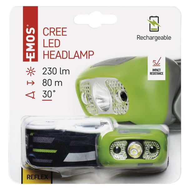 Latarka czołowa LED CREE 5W 230 lm Li-Pol 1200mAh ładowalna P3534 EMOS