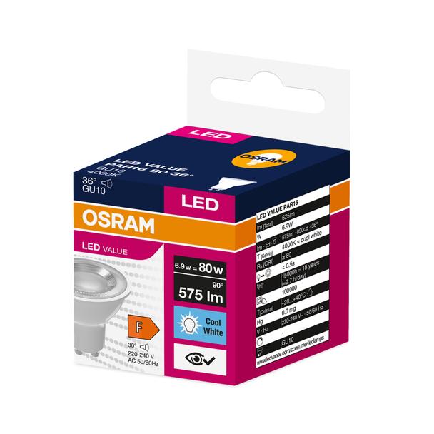Lampa LED VALUE non-dim PAR16 80 36° 6,9W 840 230V GU10