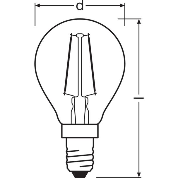 Lampa LED Vintage 1906 CL P Filament szkło przezroczyste GOLD 22 non-dim 2,5W 824 E14