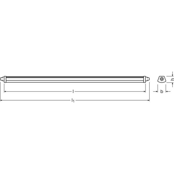 Oprawa DAMP PROOF LED COMPACT 1500 55W 6500K GR IP66