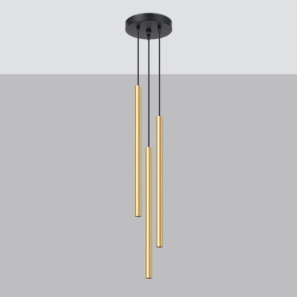 Sollux Lampa Wisząca PASTELO 3P złoty połysk SL.1197