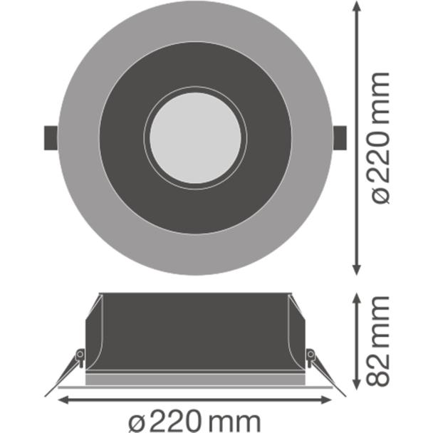 Oprawa DOWNLIGHT PFM DN195 21W 830 WT IP54 UGR19