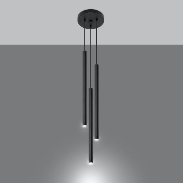 Sollux Lampa wisząca PASTELO 3P czarna SL.0471