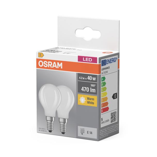 Lampa LED BASE Classic P40 4W/827 230V szkło matowe E14 FS2 OSRAM
