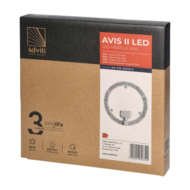 Uniwersalny panel świetlny LED AVIS II 24W 3000K biała ciepła z zasilaczem AD-SW-6250L3 ORNO