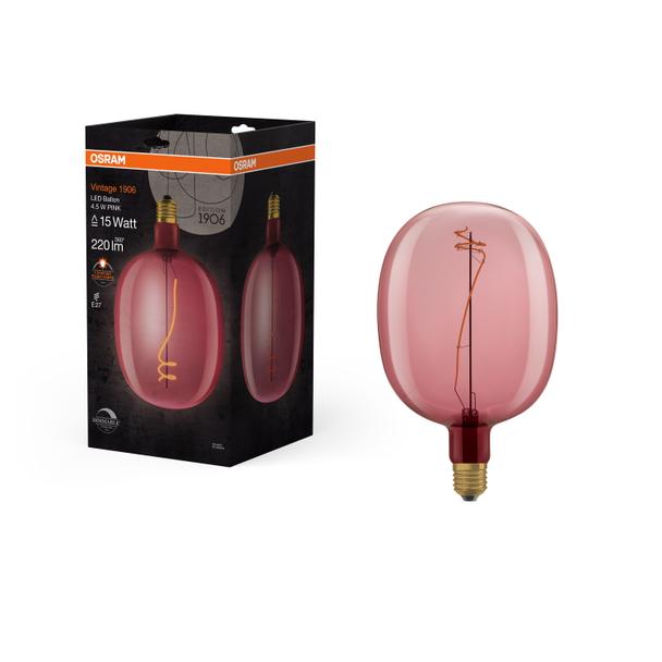 Lampa LED Vintage 1906 BALLON PINK dim 4,5W/816 E27