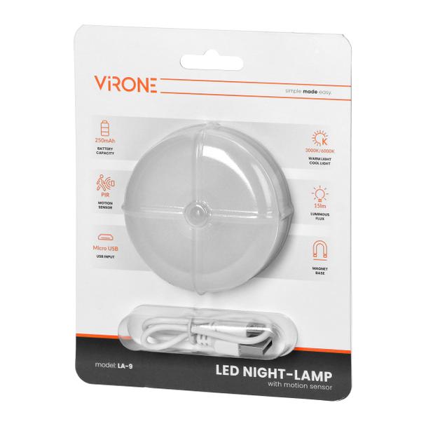 Lampka LED z czujnikiem ruchu, ładowalna, samoprzylepna, 3000/6000K LA-9 ORNO