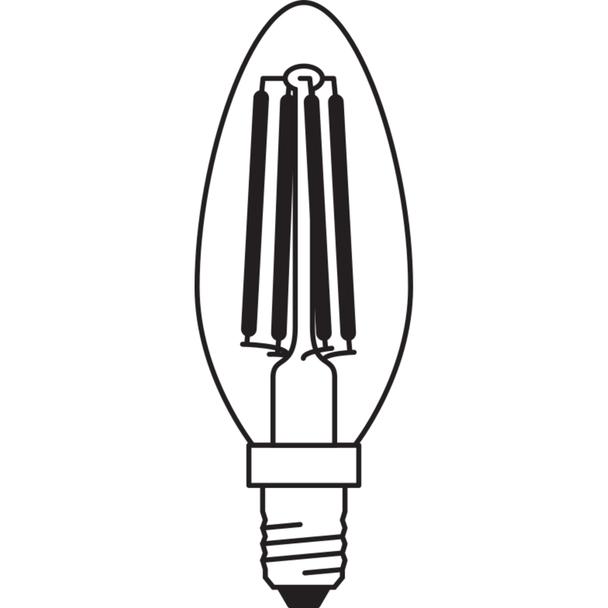 Żarówka LED x2 B35 Świeczka E14 4W = 40W 470lm 4000K Neutralna 300° Retrofit Filament CLASSIC Osram
