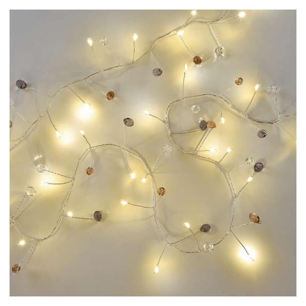Lampki świąteczne girlanda cyrkonie 40 LED 1,2 m 3x AA ciepła biel IP20 timer DCGW16 EMOS